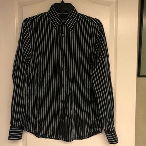 Men’s Black Striped Dress Shirt
